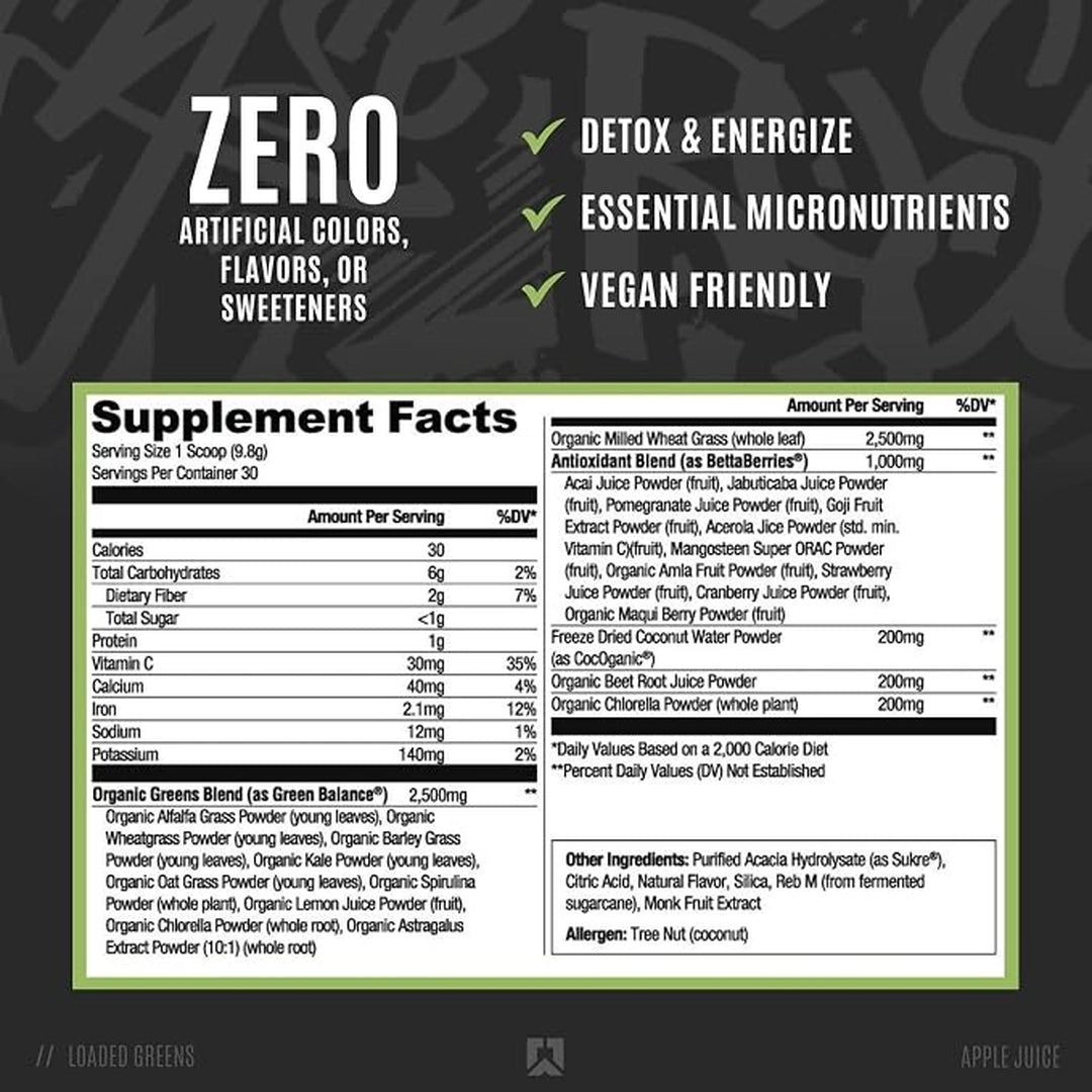 RYSE, Natural Series, Loaded Greens, Apple Juice, 10.4 oz (294 g)
