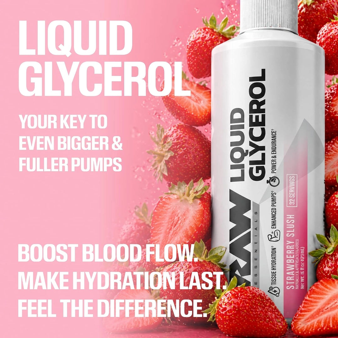 Raw Nutrition, Liquid Glycerol, Strawberry Slush, 16 fl oz (473 ml)