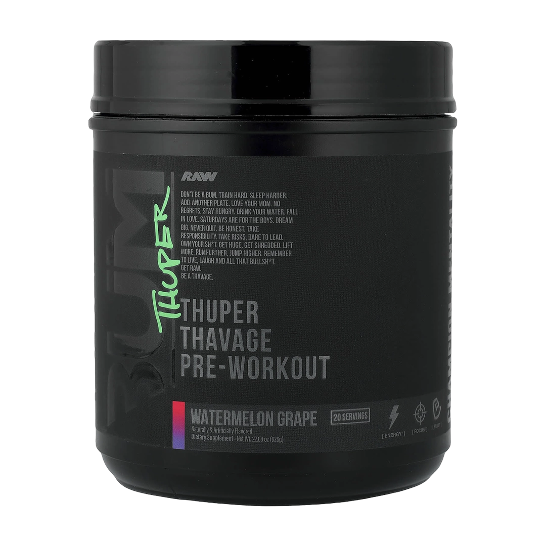 Raw Nutrition, Bum, Thuper Thavage Pre-Workout, Watermelon Grape, 22.08 oz (626 g)