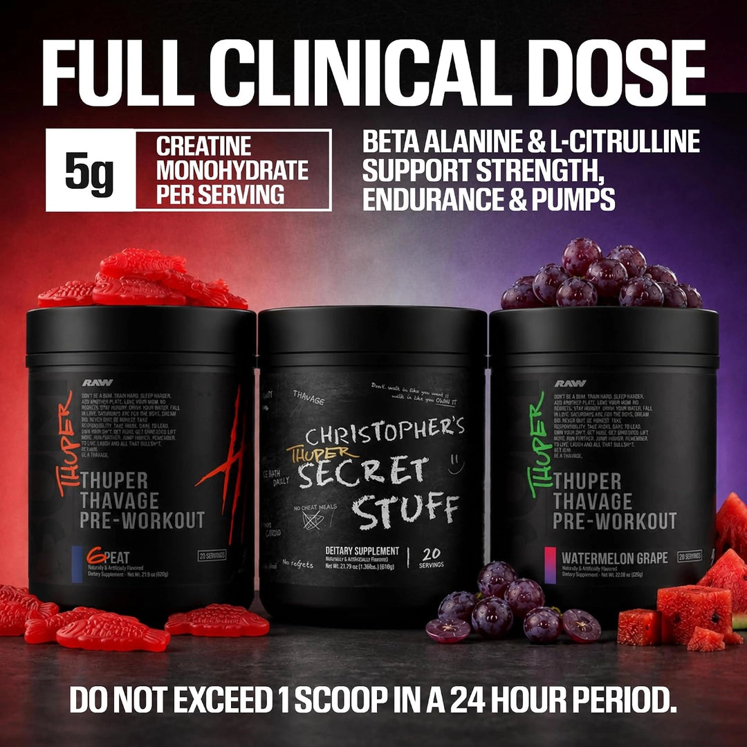 Raw Nutrition, Bum, Thuper Thavage Pre-Workout, Watermelon Grape, 22.08 oz (626 g)