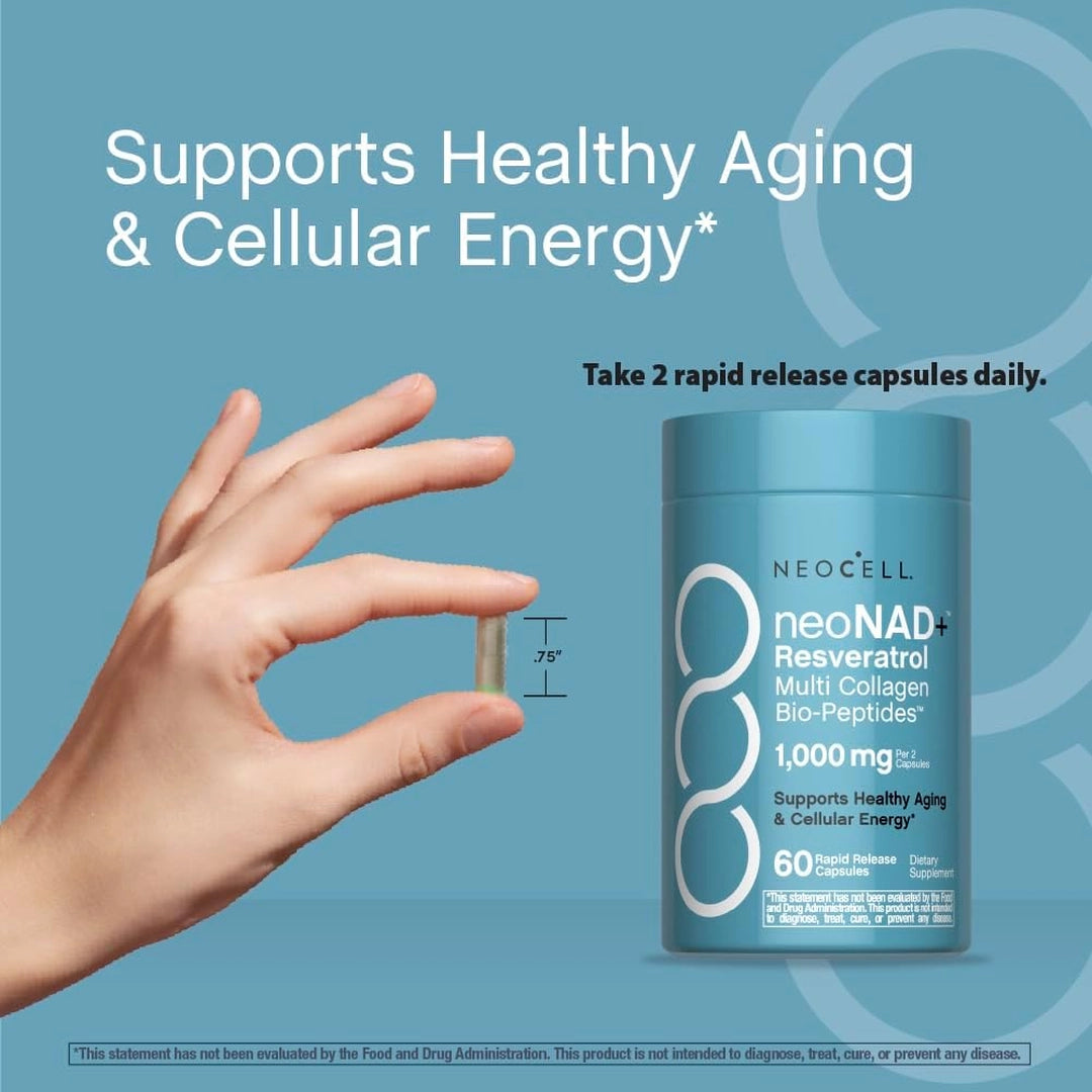NeoCell, neoNad+™ Resveratrol, Multi Collagen Bio-Peptides™, 60 Rapid Release Capsules