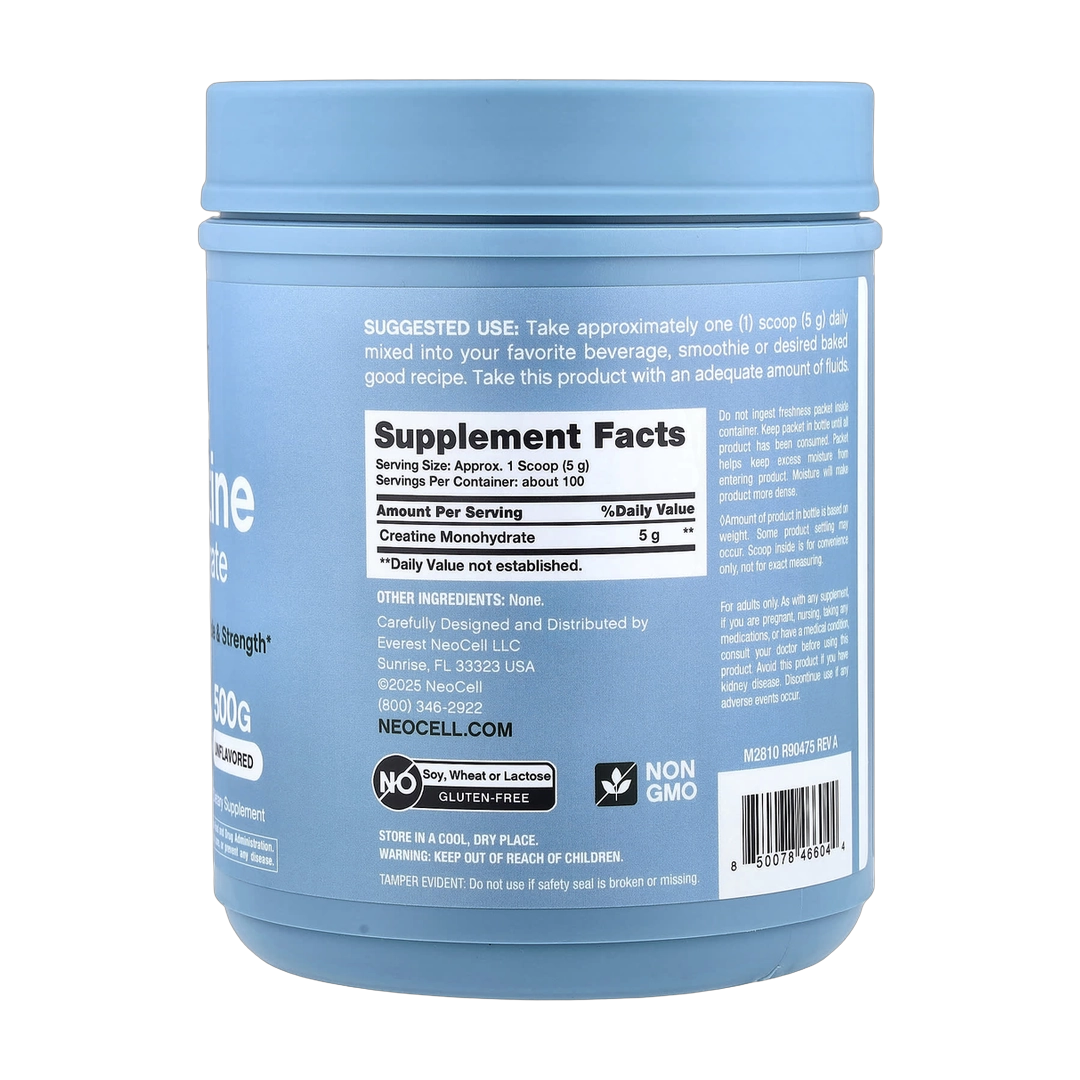 NeoCell, Micronized Creatine Monohydrate, Unflavored, 1.1 lb (500 g)