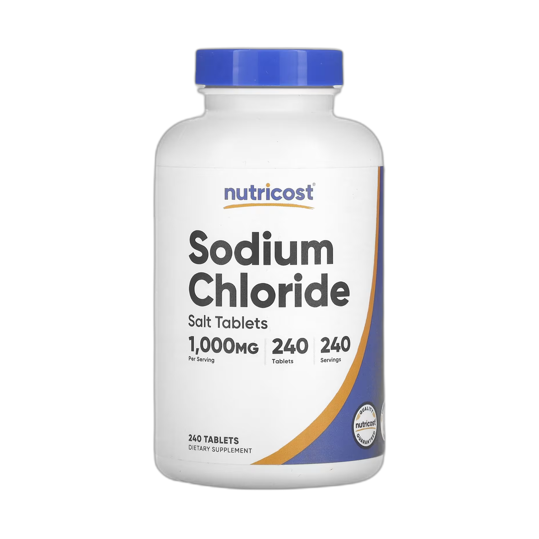 Nutricost, Sodium Chloride, 1,000 mg, 240 Tablets front packaging view