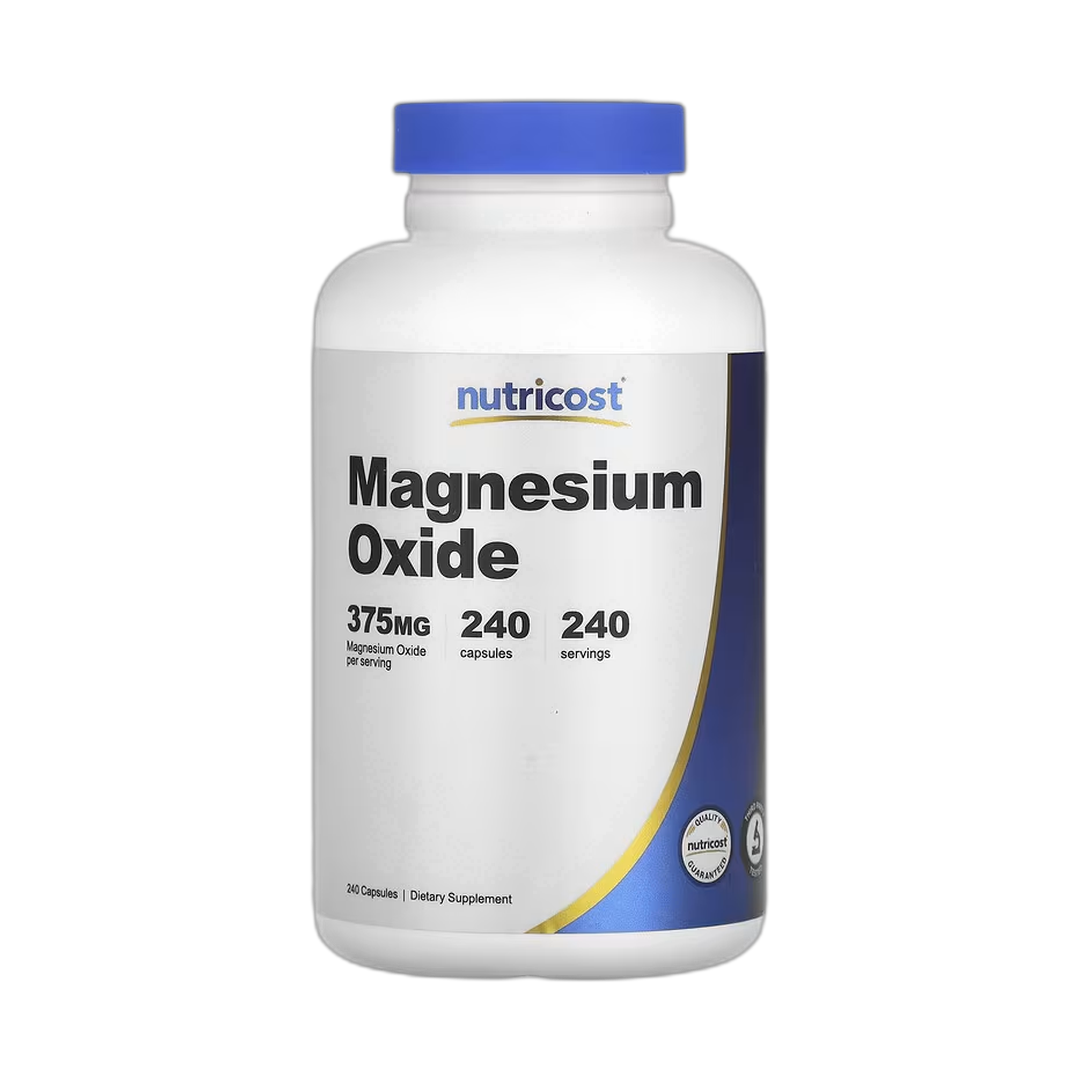 Nutricost, Magnesium Oxide, 375 mg, 240 Capsules front packaging view