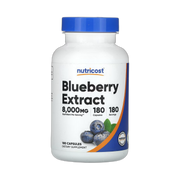 Nutricost, Blueberry Extract, 160 mg, 180 Capsules front packaging view