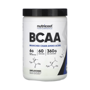 Nutricost, Performance, BCAA, Unflavored, 12.9 oz, 360 g front packaging view