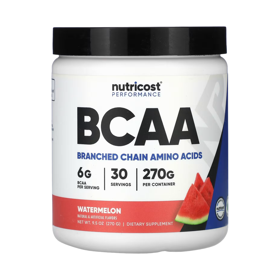 Nutricost, Performance, BCAA, Watermelon, 9.5 oz, 270 g front packaging view