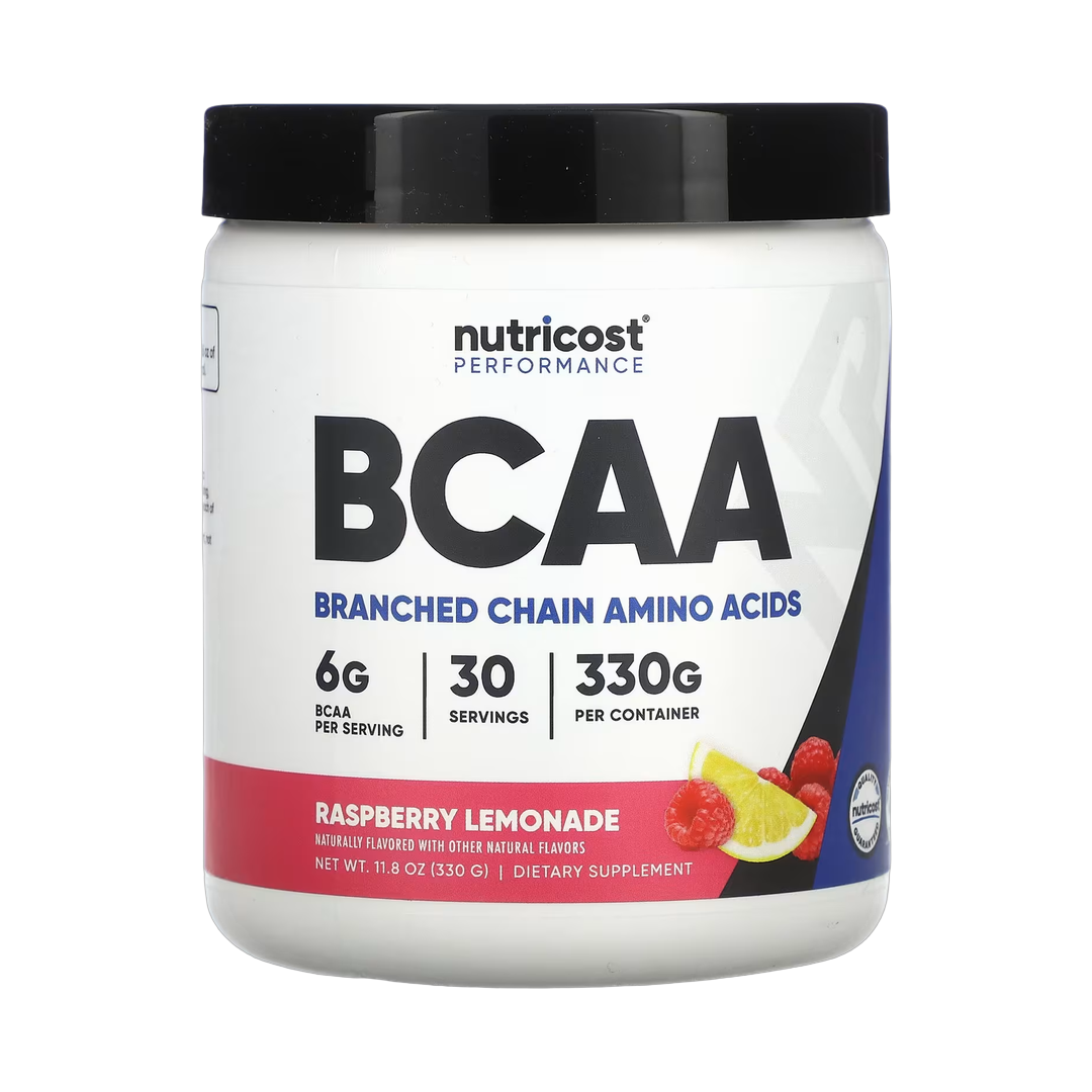 Nutricost, Performance, BCAA, Raspberry Lemonade, 11.8 oz, 330 g front packaging view