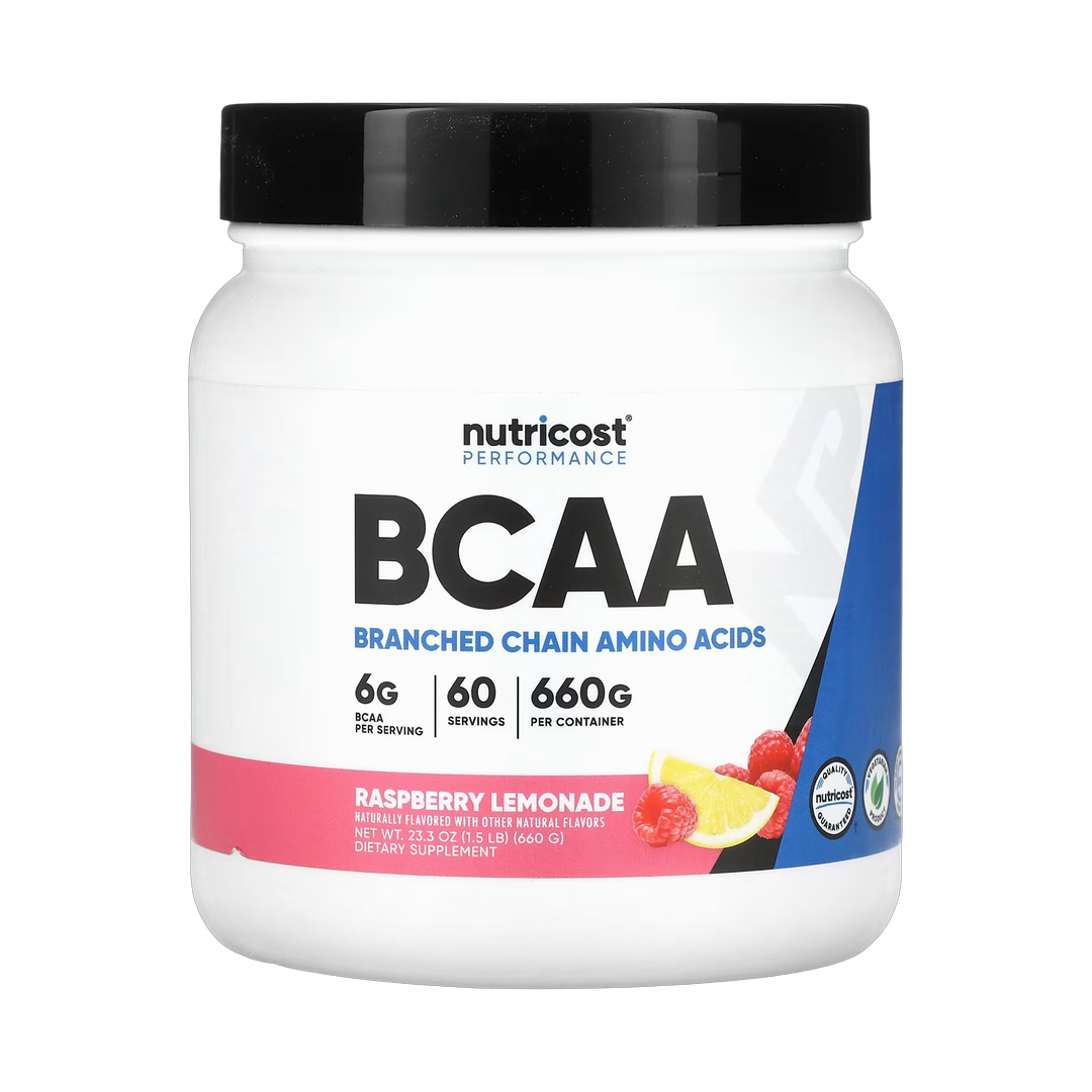 Nutricost, Performance, BCAA, Raspberry Lemonade, 1.5 lb, 660 g front packaging view