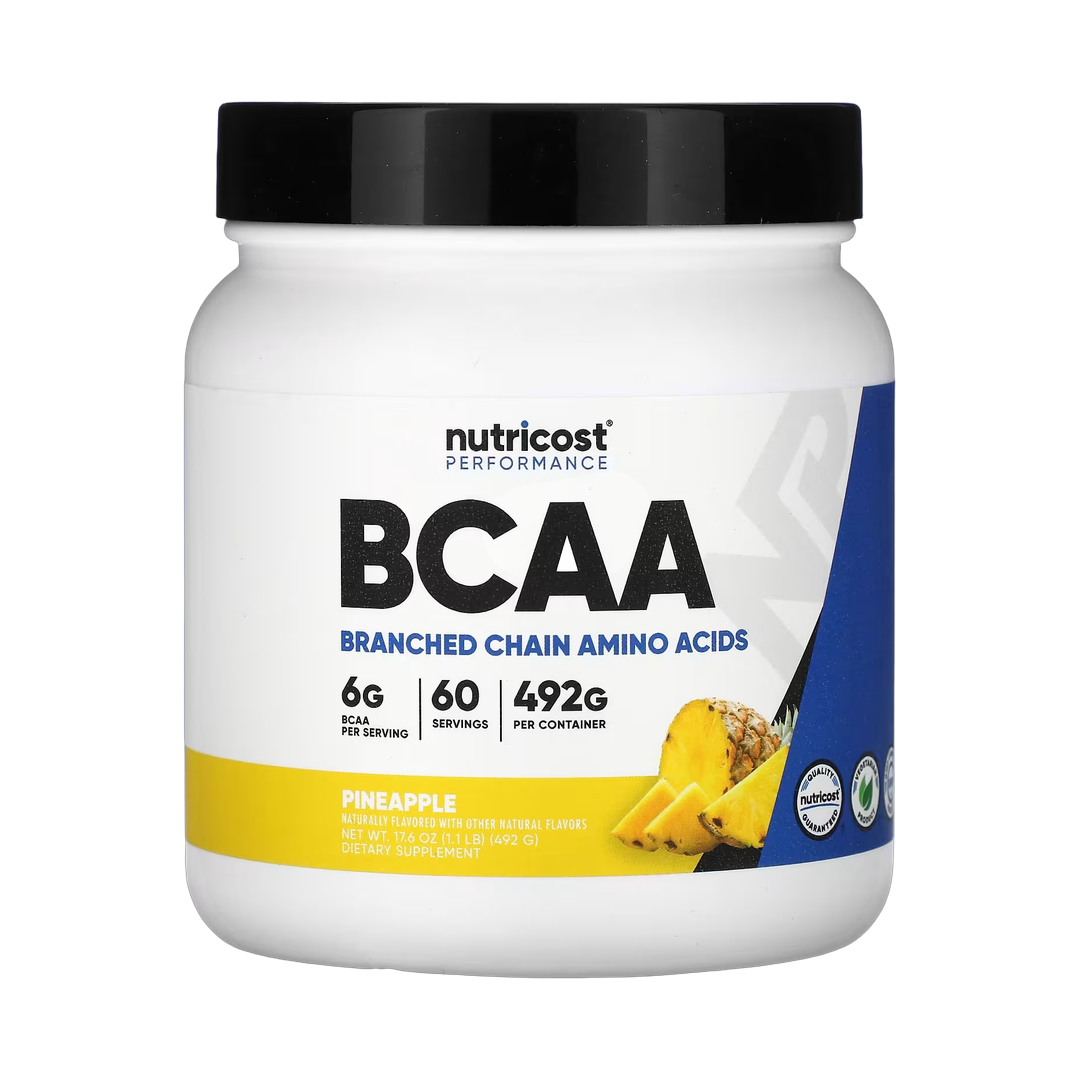 Nutricost, Performance, BCAA, Pineapple, 1.1 lb, 492 g front packaging view