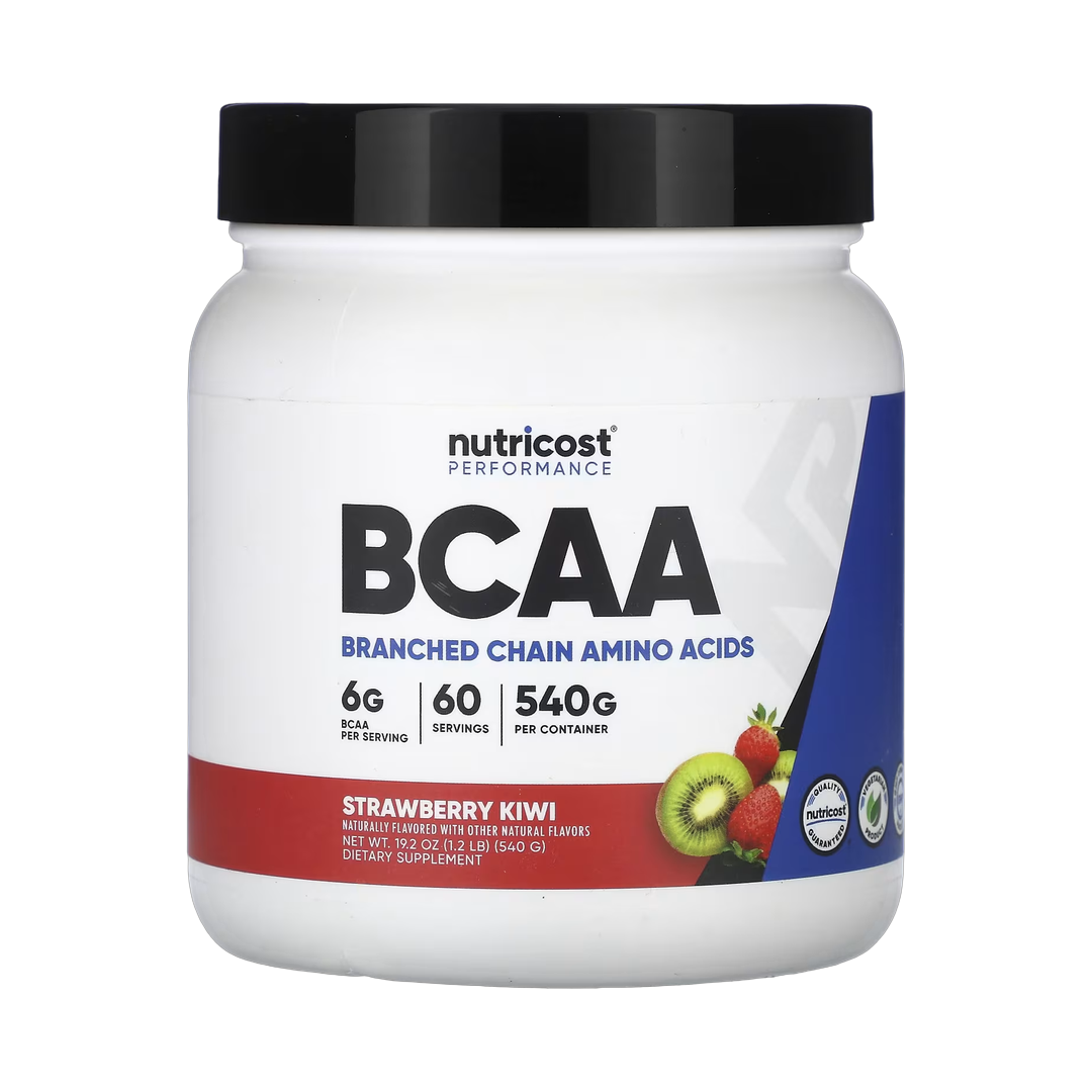 Nutricost, Performance, BCAA, Strawberry Kiwi, 1.2 lb, 540 g front packaging view