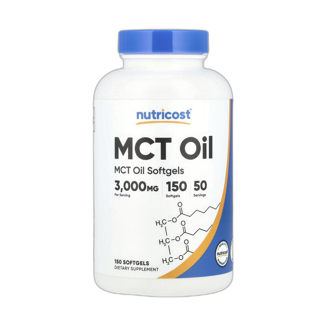 Nutricost, MCT Oil, 150 Softgels front packaging view