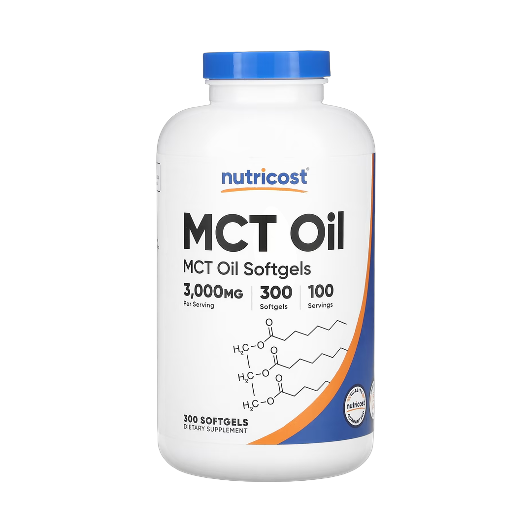 Nutricost, MCT Oil, 300 Softgels front packaging view