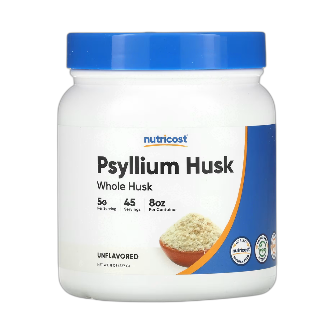 Nutricost, Psyllium Husk, Whole Husk, Unflavored, 8 oz, 227 g front packaging view
