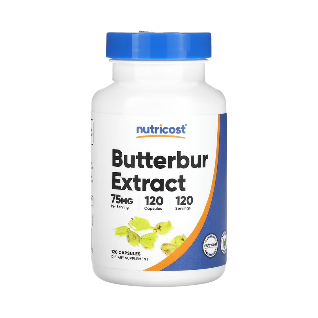 Nutricost, Butterbur Extract, 75 mg, 120 Capsules front packaging view