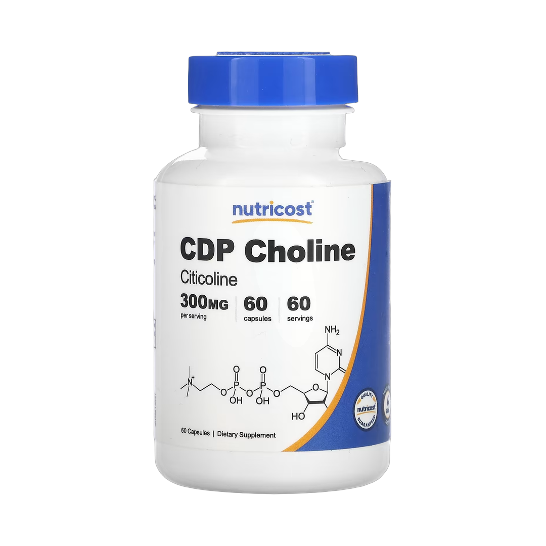Nutricost, CDP Choline, Citicoline, 300 mg, 60 Capsules front packaging view