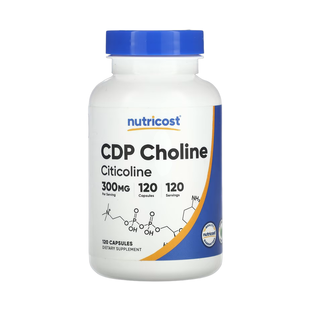 Nutricost, CDP Choline, Citicoline, 300 mg, 120 Capsules front packaging view