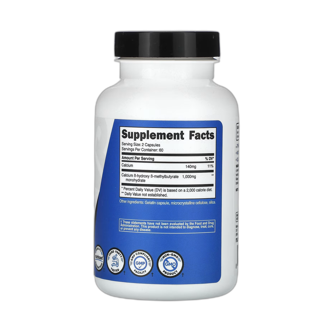 Nutricost, Performance, HMB, 120 Capsules back packaging view