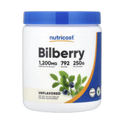 Nutricost, Bilberry Powder, Unflavored, 8.9 oz, 250 g front packaging view