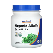 Nutricost, Organic Alfalfa Powder, Unflavored, 16 oz, 454 g front packaging view