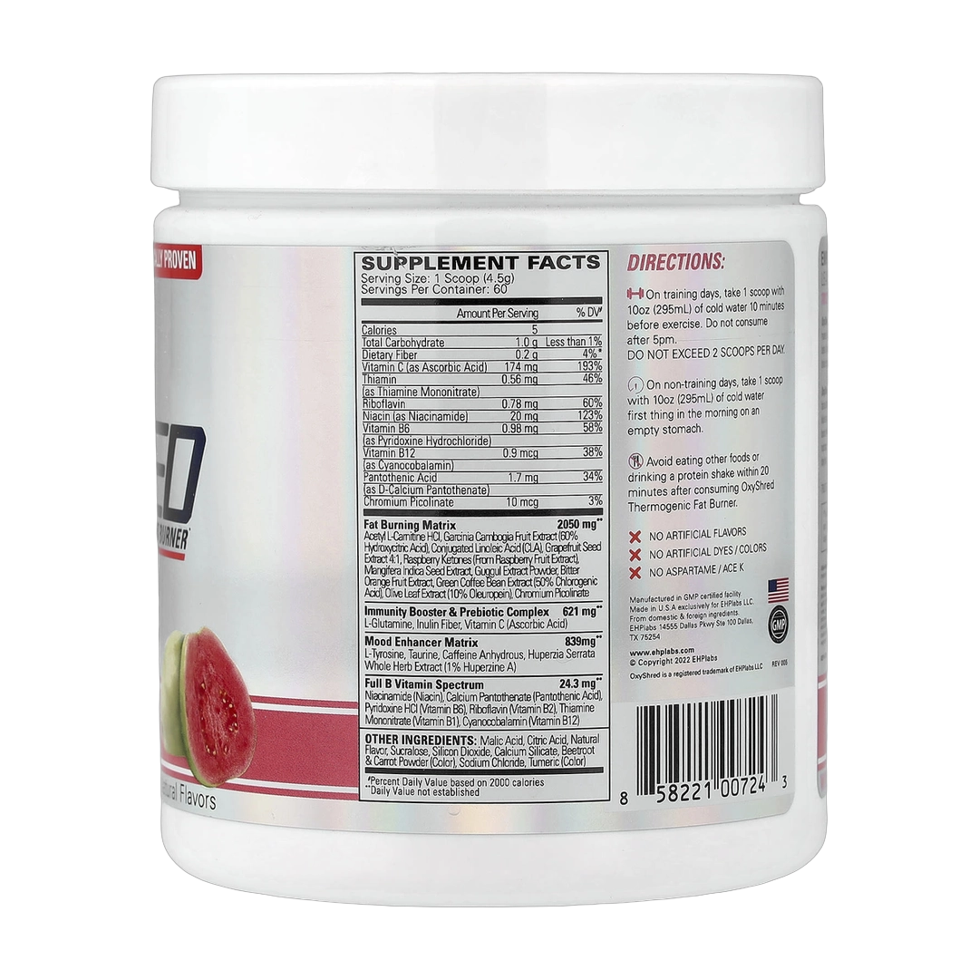 EHPlabs, OxyShred, Thermogenic Fat Burner, Guava Paradise, 9.5 oz (270 g)