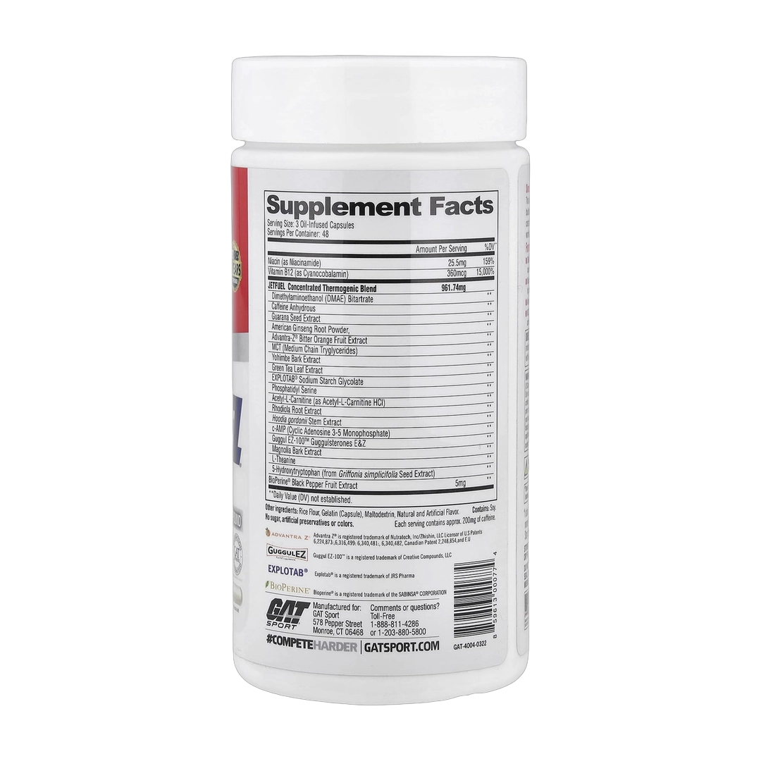 GAT, JetFuel® Original, 144 Oil-Infused Capsules