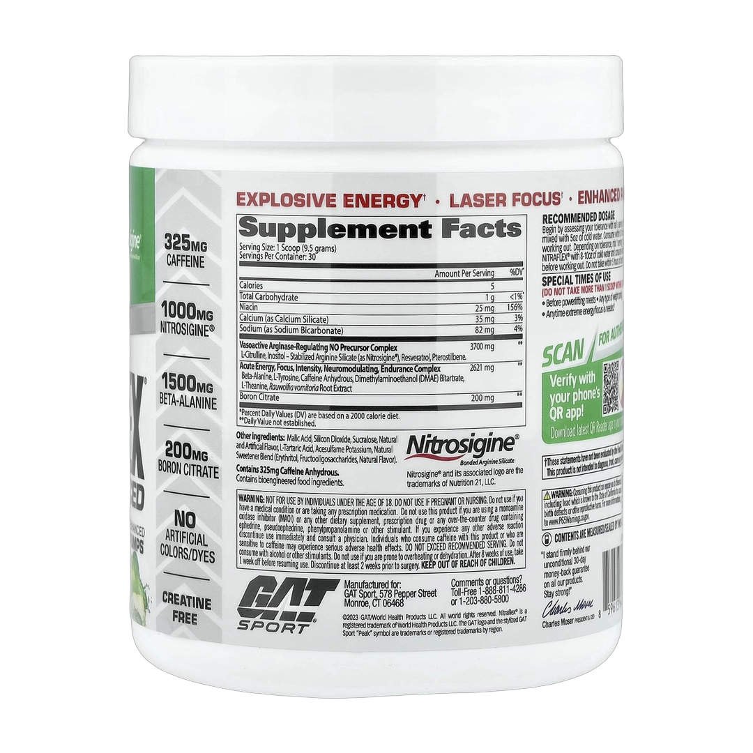 GAT, Sport, NITRAFLEX® Advanced, Pre-Workout, Green Apple, 10.1 oz (285 g)