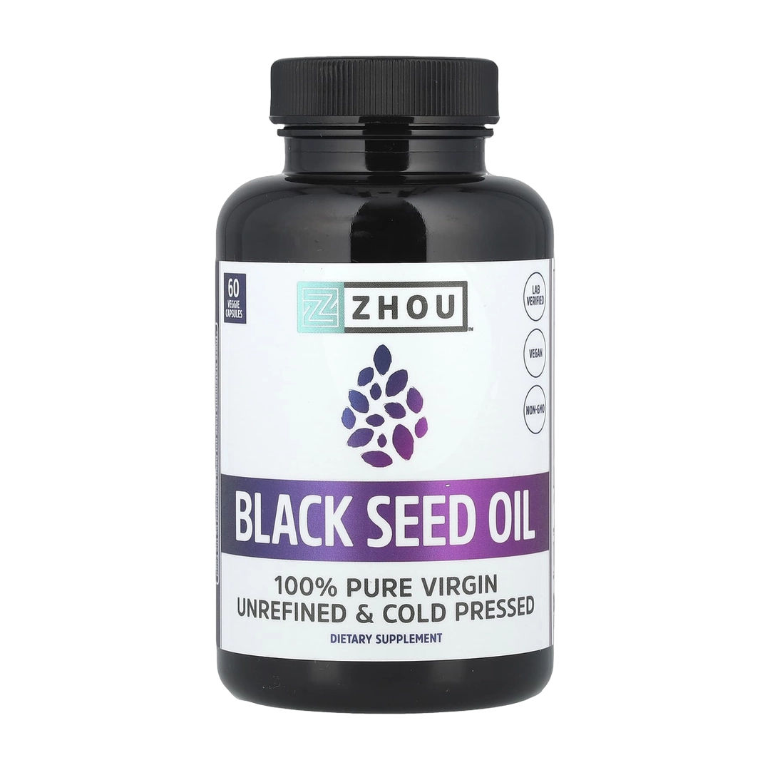 Zhou Nutrition, Black Seed Oil, 60 Veggie Capsules front packaging view