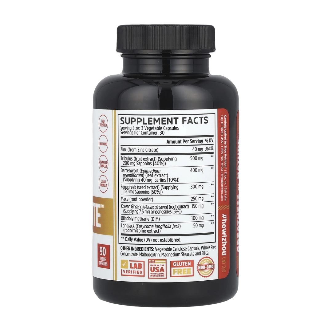 Zhou Nutrition, Boost Elite, 90 Veggie Capsules back packaging view