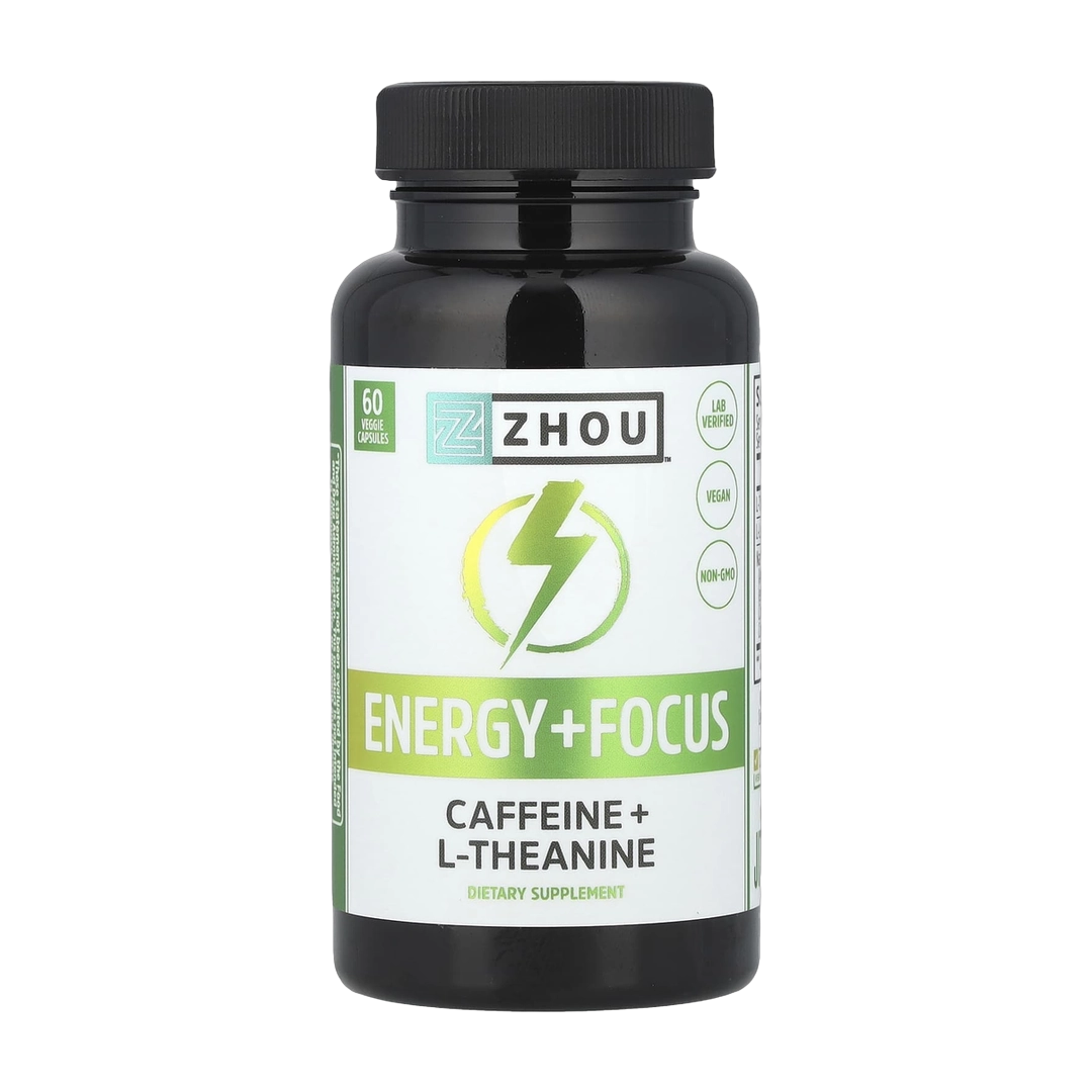 Zhou Nutrition, Energy + Focus, 60 Veggie Capsules front packaging view