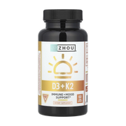 Zhou Nutrition, D3 + K2, 60 Veggie Capsules front packaging view