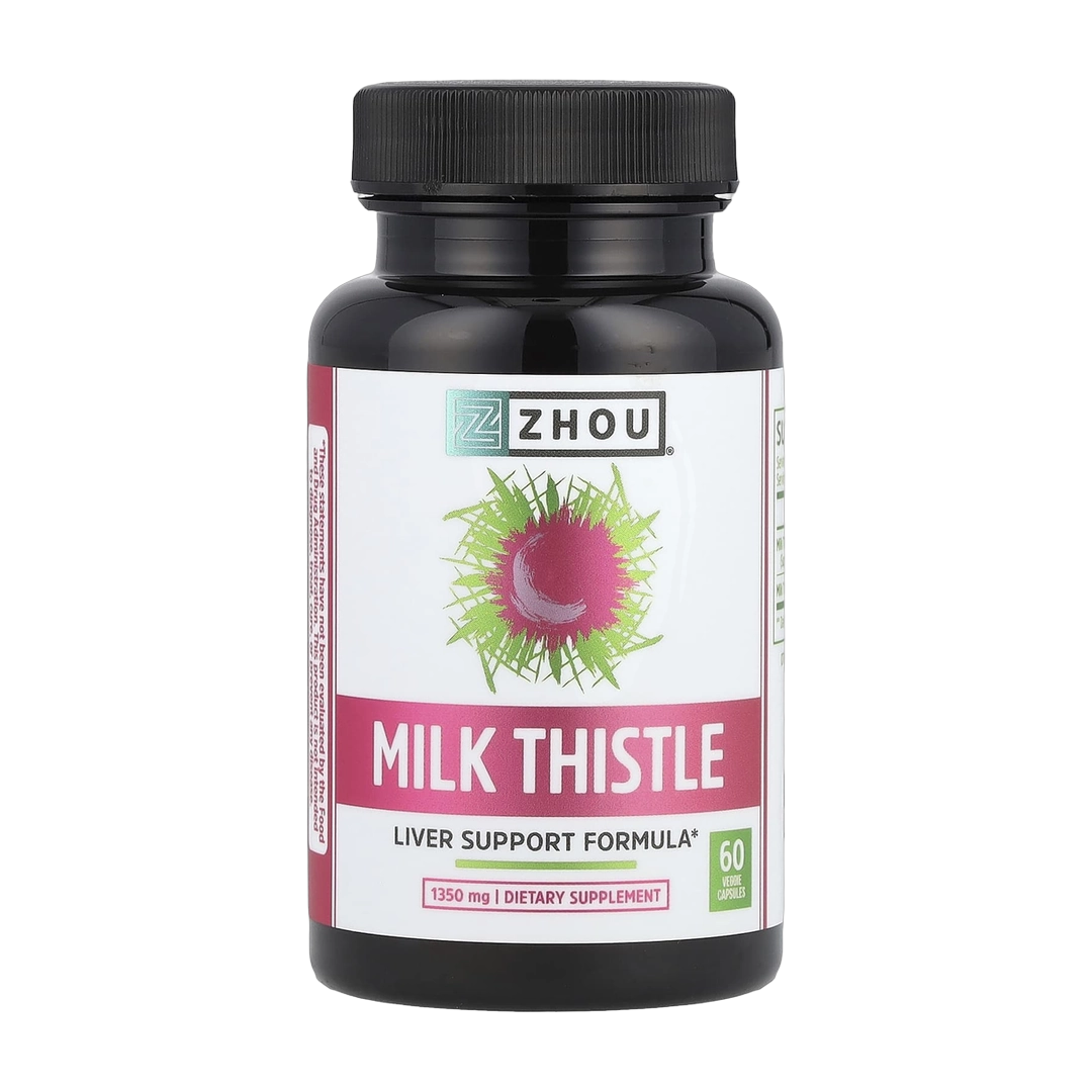 Zhou Nutrition, Milk Thistle, 60 Veggie Capsules (450 mg per Capsule) front packaging view