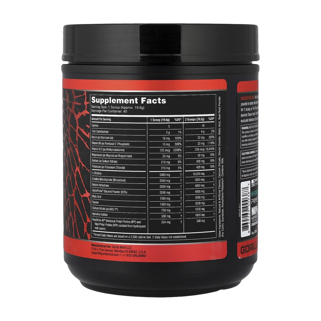 Gorilla Mind, Mode Nitric®, Stimulant Free Pre-Workout Formula, Tiger's Blood, 1.73 lb (784 g)