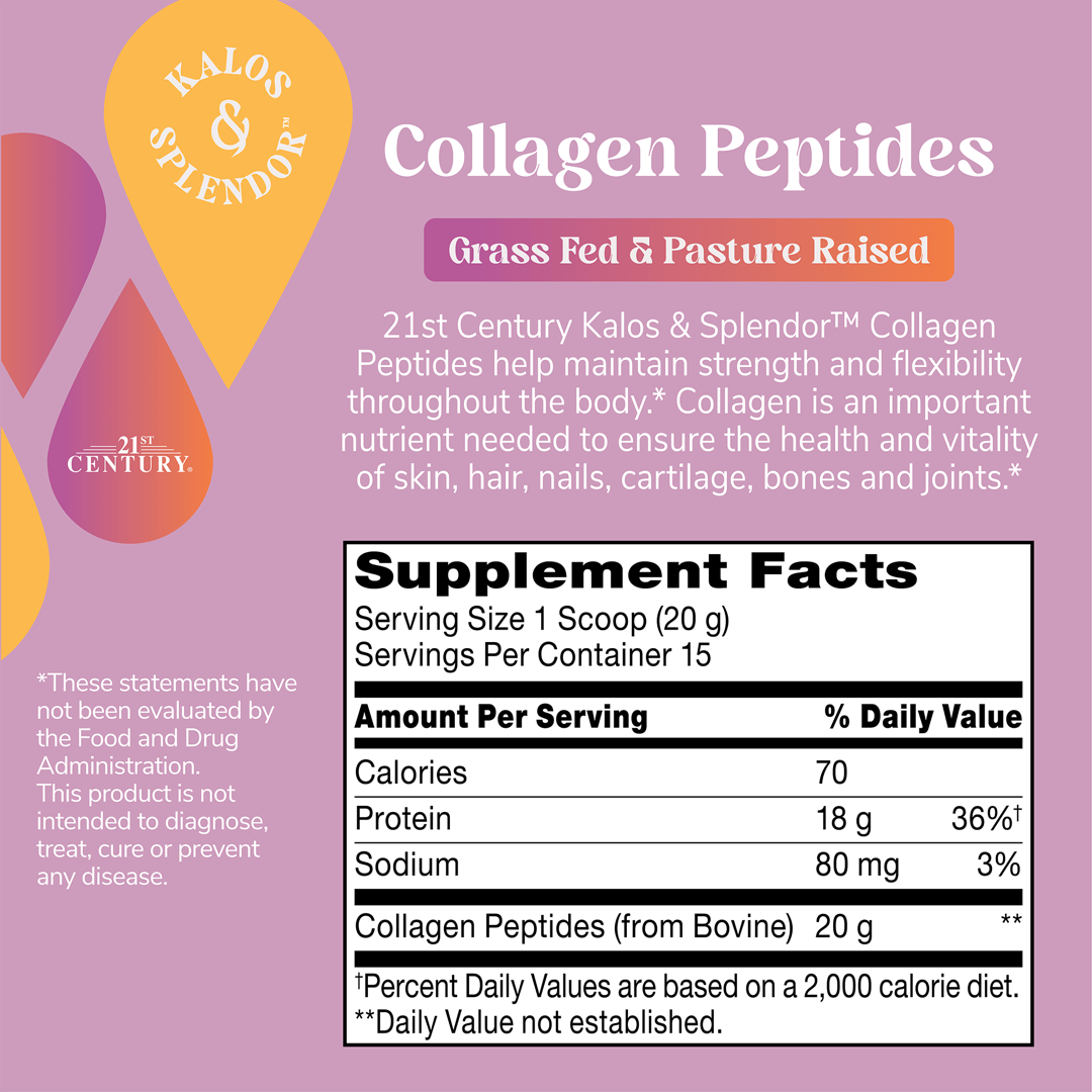 21st Century, Kalos & Splendorï¿½ Collagen Peptides, Unflavored, 10.6 oz (300 g) lifestyle image