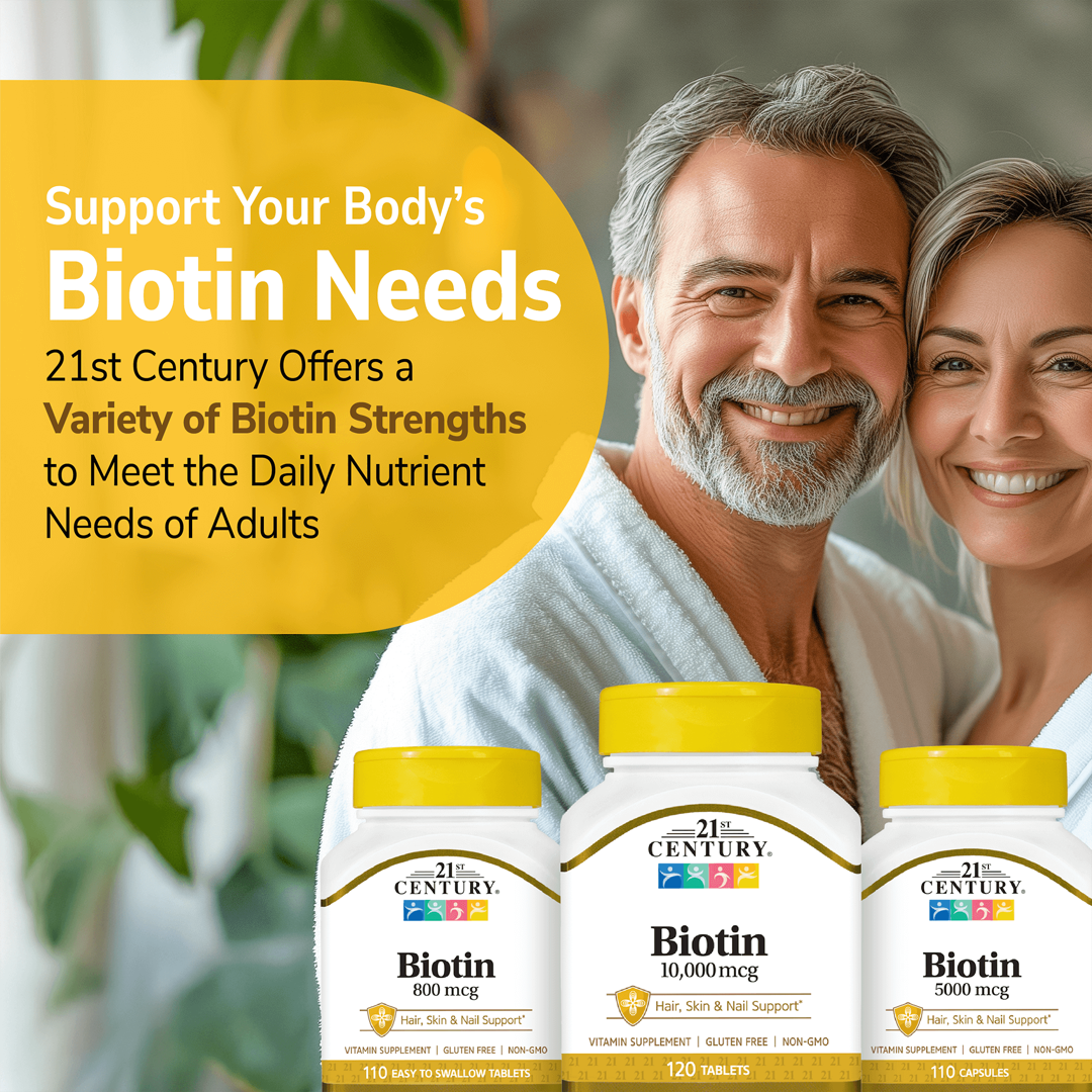 21st Century, Biotin, 10,000 mcg, 120 Tablets lifestyle image