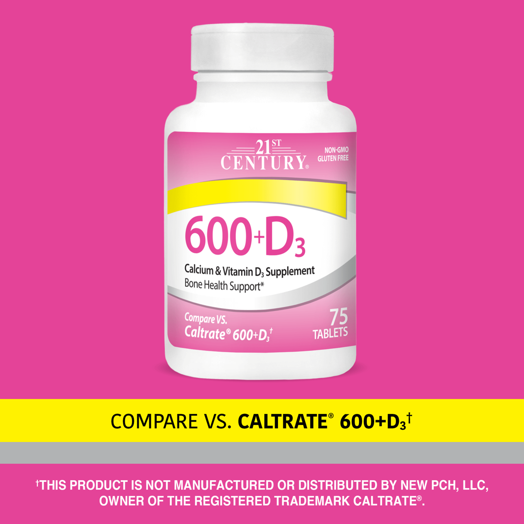 21st Century, 600+D3, Calcium & Vitamin D3 Supplement, 400 Tablets lifestyle image