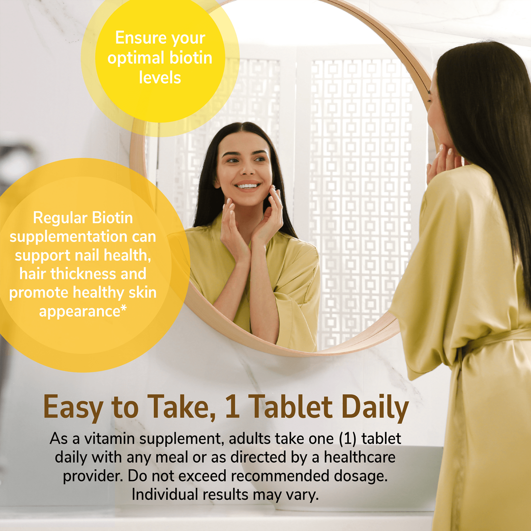 21st Century, Biotin, 10,000 mcg, 120 Tablets lifestyle image