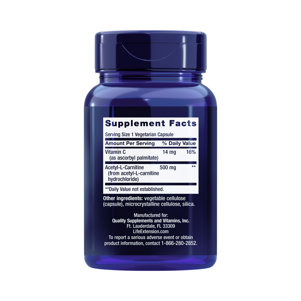 Life Extension, Acetyl-L-Carnitine, (500 mg), 100 Veg Capsules