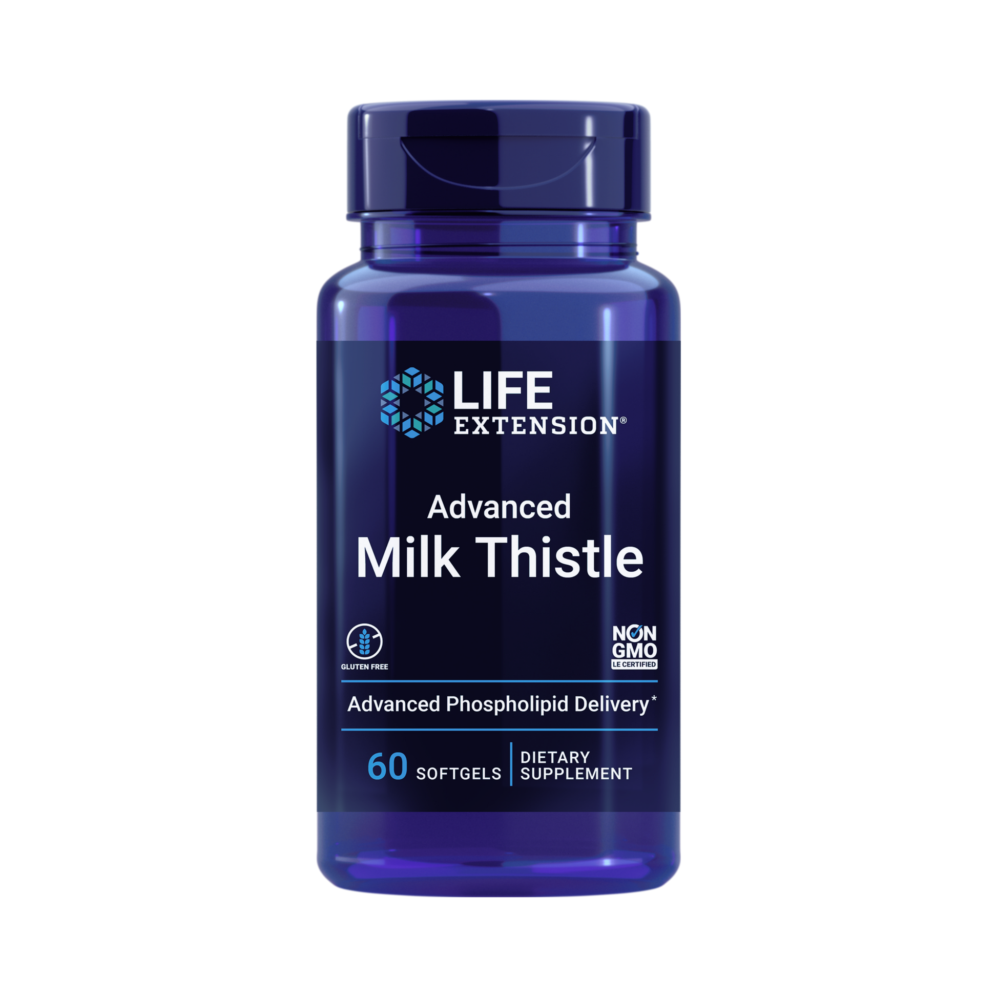 Life Extension, Advanced Milk Thistle, 60 Softgels front packaging view