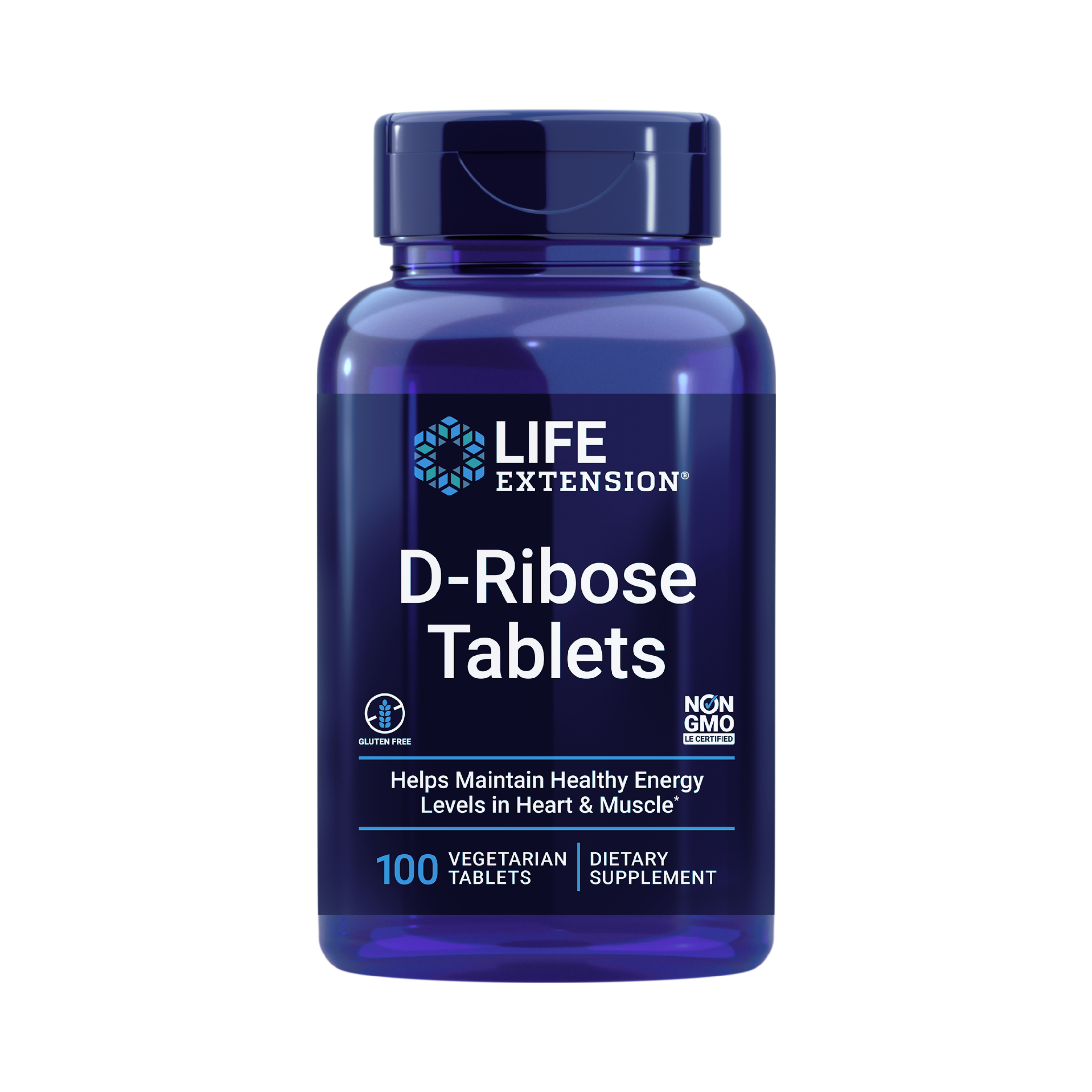 Life Extension, D-Ribose Tablets front packaging view