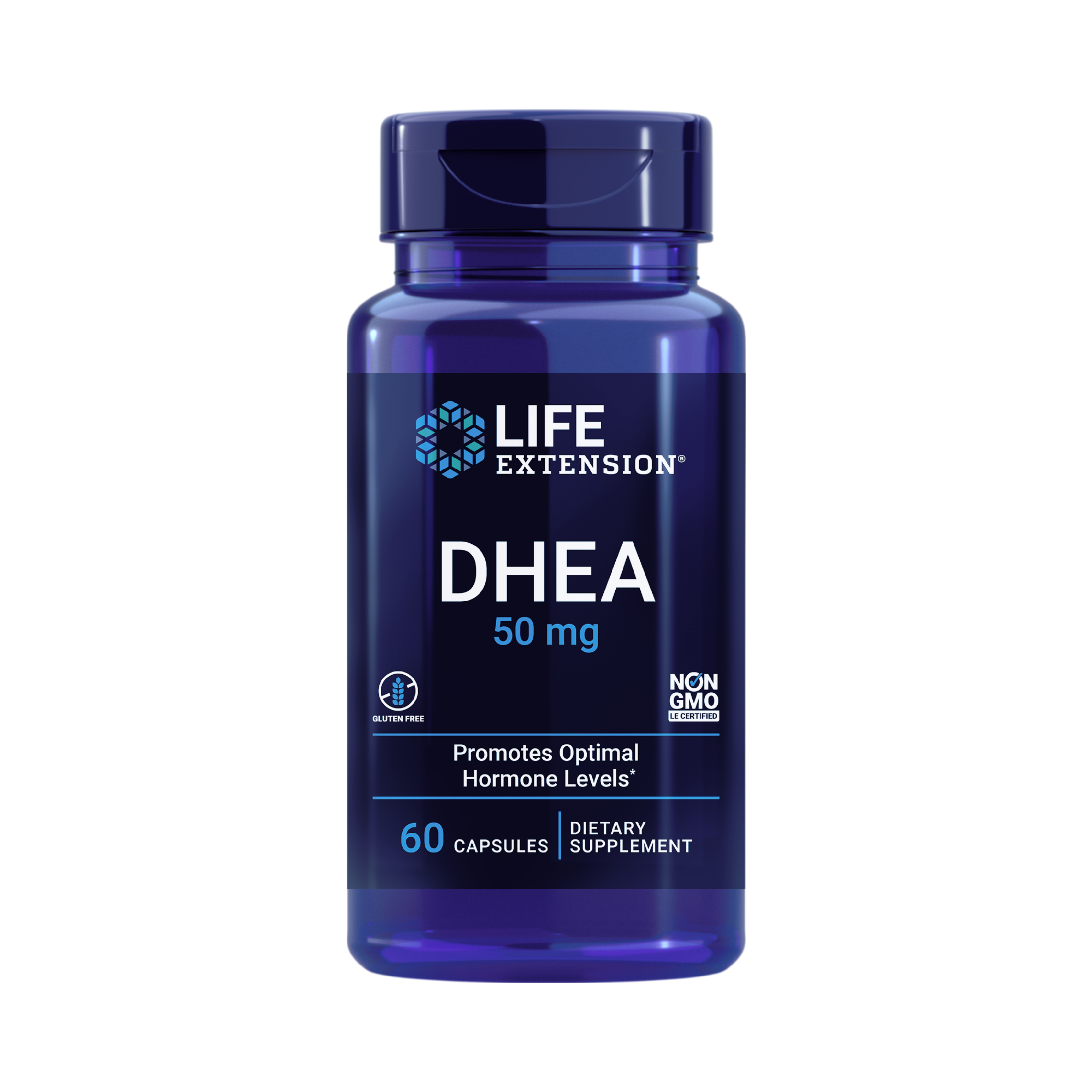 Life Extension, DHEA, 50 Mg, 60 Capsules front packaging view