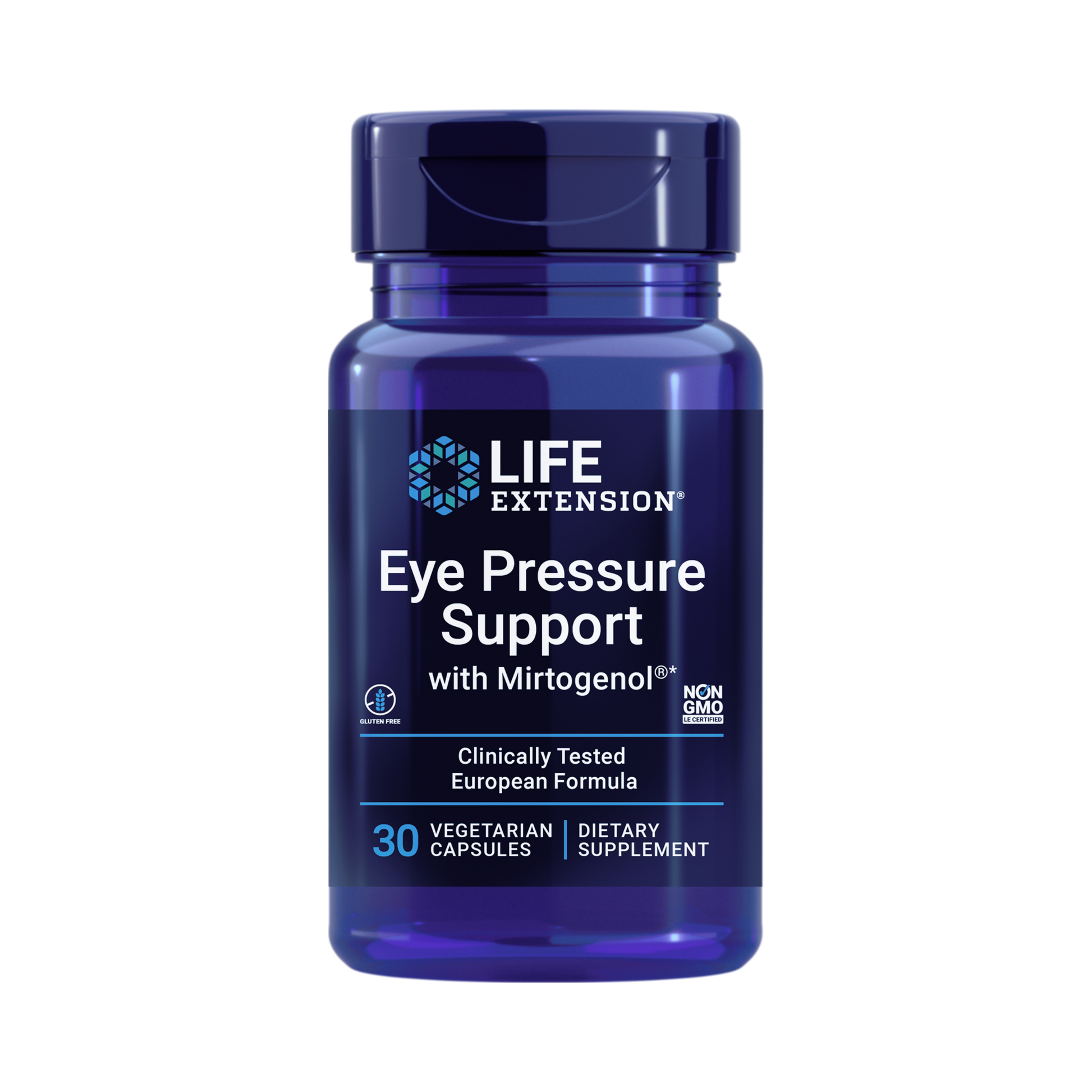 Life Extension, Eye Pressure Support with Mirtogenol front packaging view