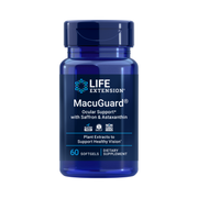 Life Extension, MacuGuard Ocular Support with Saffron & Astaxanthin 60 softgels front packaging view