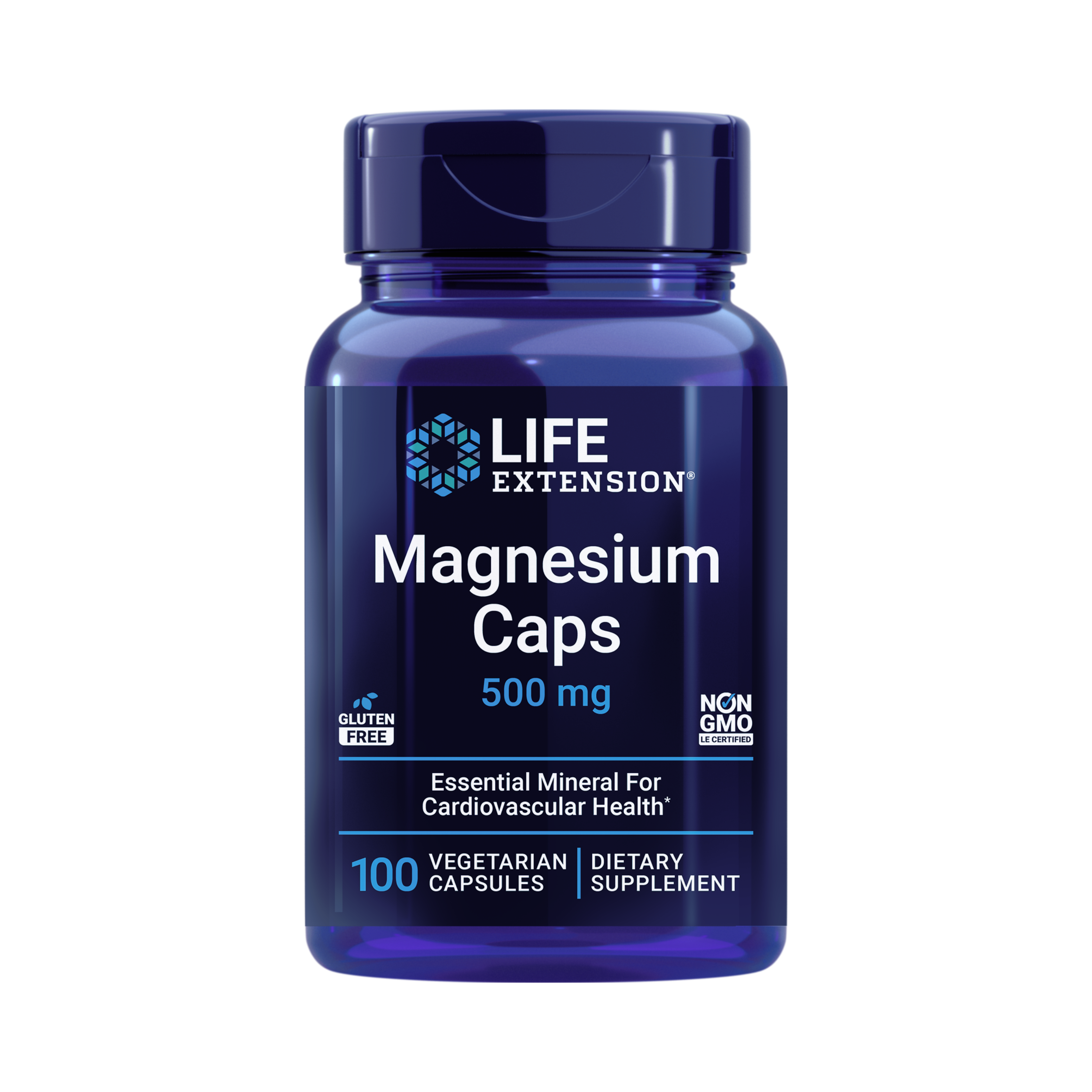 Life Extension, Magnesium Caps - 500 Mg 100 Veg Caps front packaging view