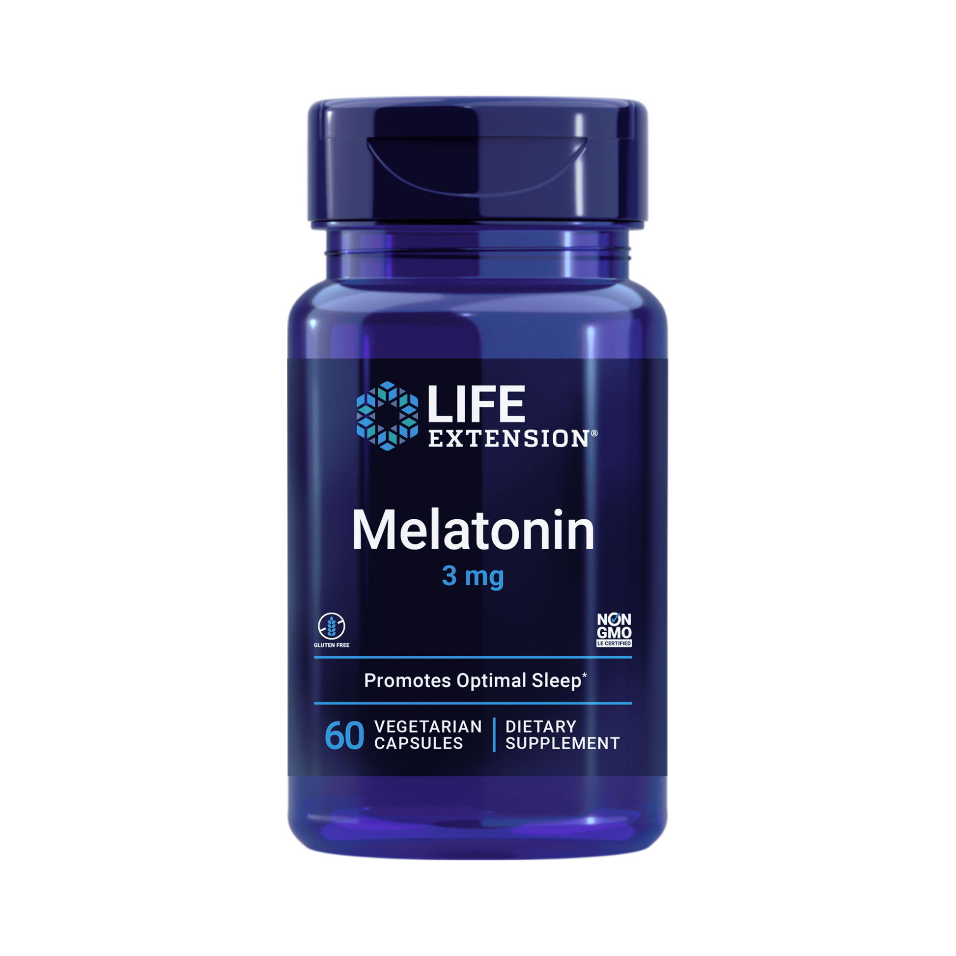 Life Extension, Melatonin 3 mg front packaging view