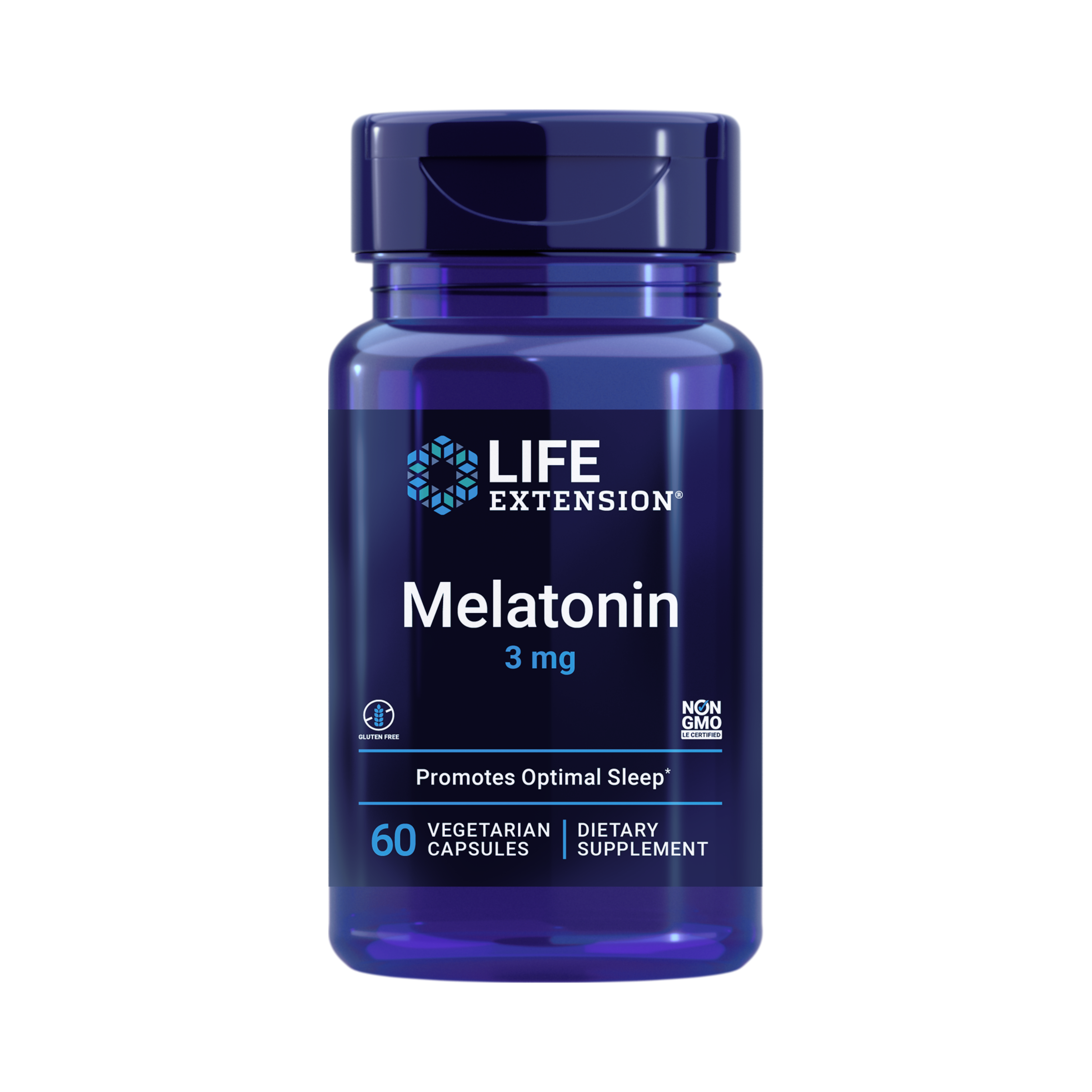 Life Extension, Melatonin 3 mg front packaging view