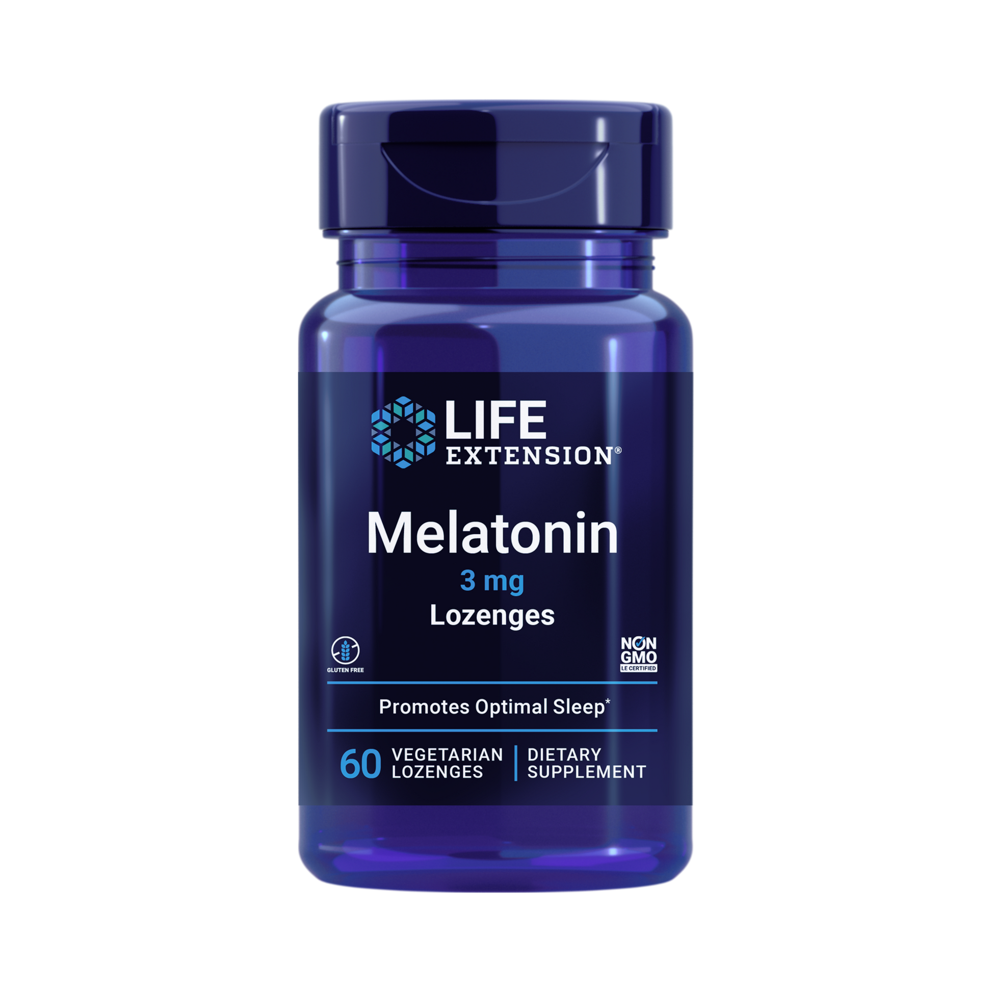 Life Extension Melatonin 3 mg Lozenges front packaging view