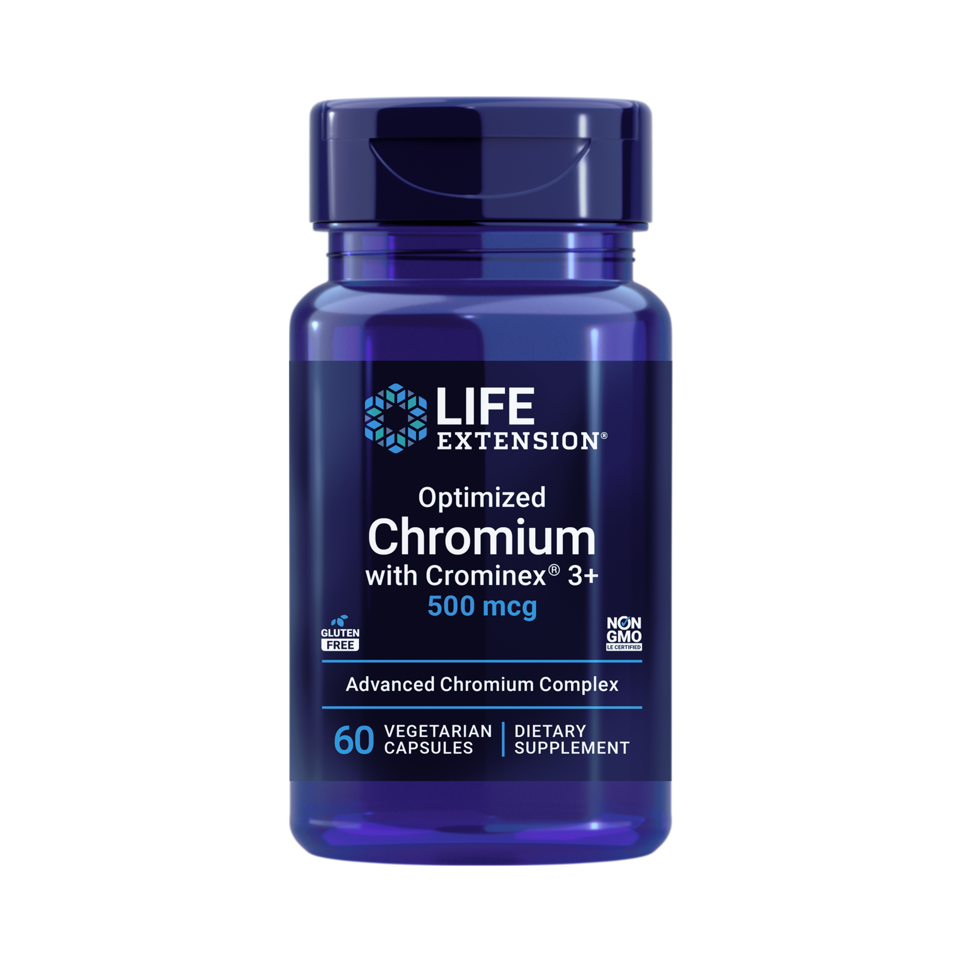 Life Extension, Optimized Chromium with Crominex 3+ front packaging view