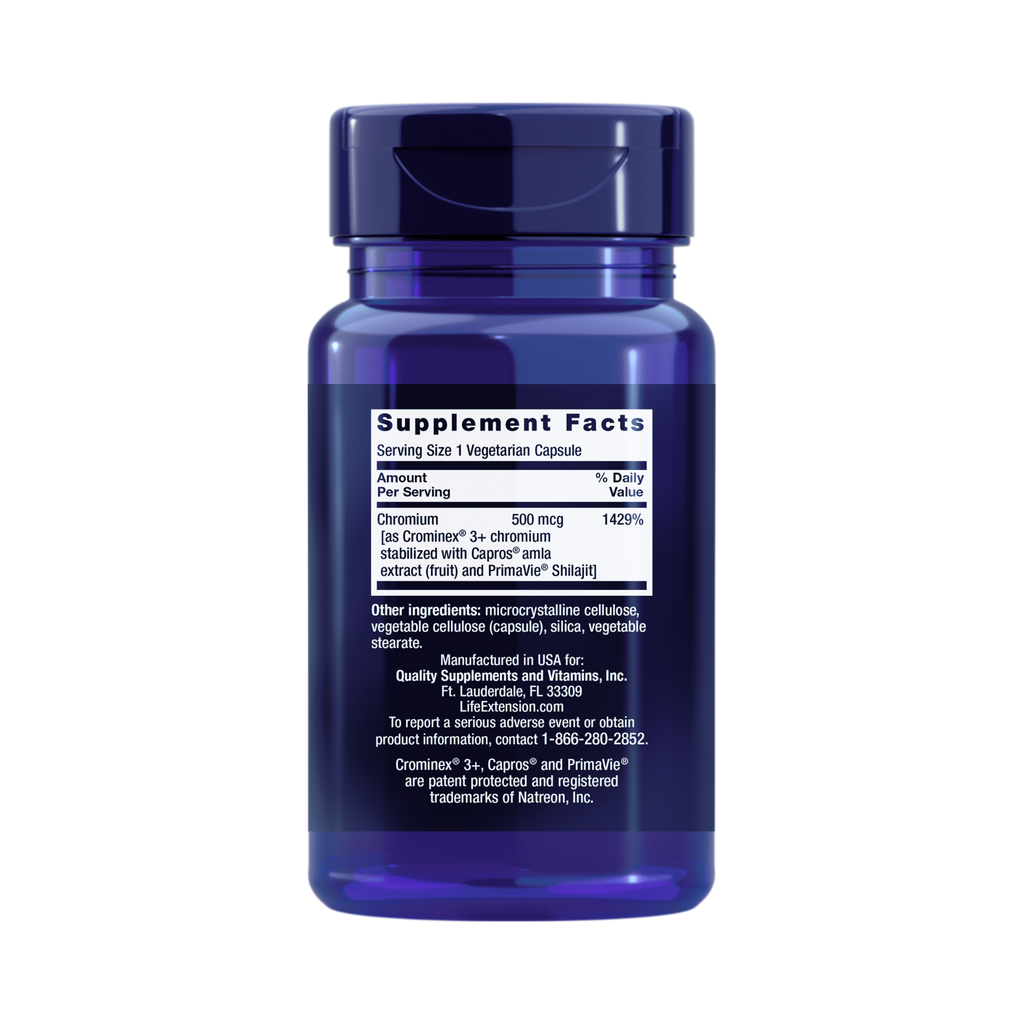 Life Extension, Optimized Chromium with Crominex® 3+