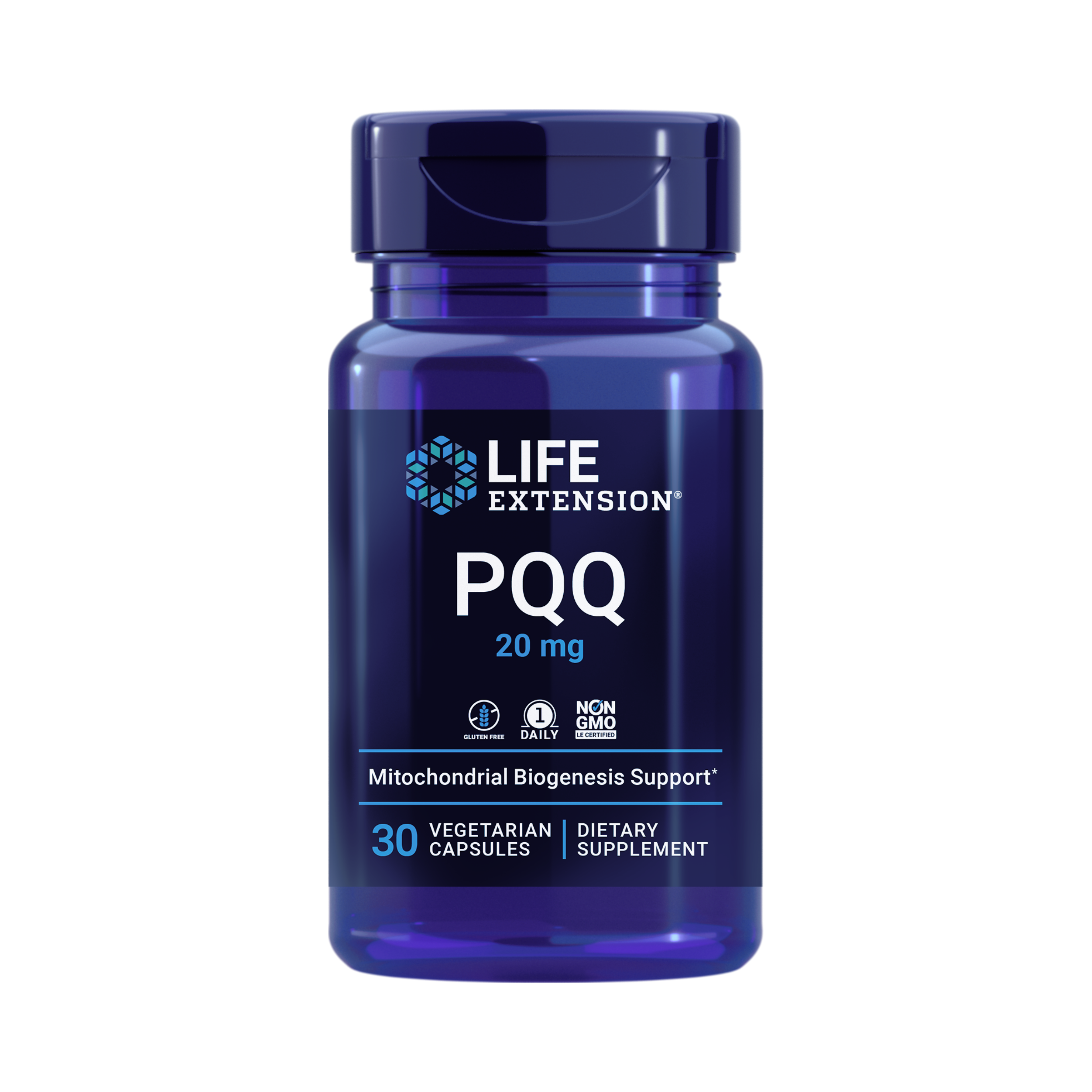 Life Extension, PQQ Caps (20 mg) front packaging view